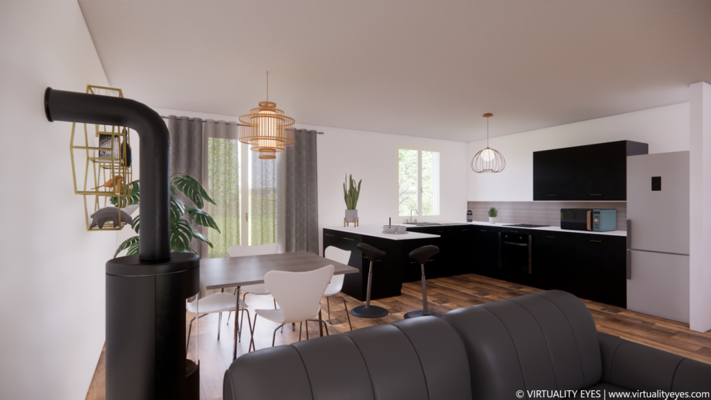Virtuality Eyes _cuisine et salle a manger Modélisation
